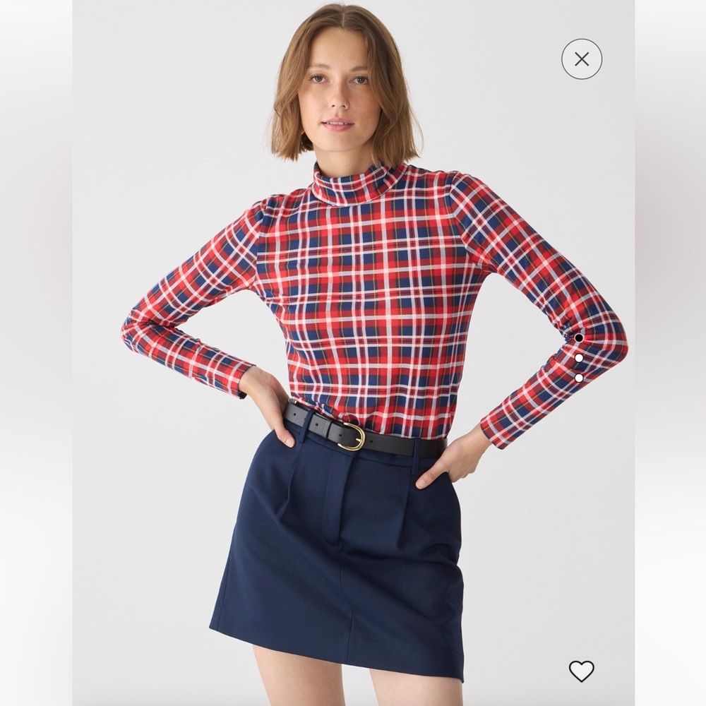 NWT- JCrew Tissue Turtleneck in Plaid